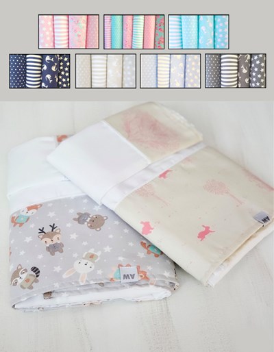 Sabanas estampada para Cuna Funcional (Para usar con  colchones de 80 x 140cm). Colores surtidos. America.