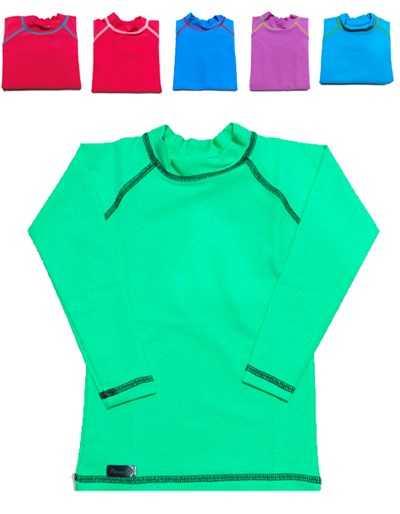 REMERA MANGA LARGA UV+50 EN COLORES DE  NENA Y VARON LISA. COLORES SURTIDOS. PETENONE