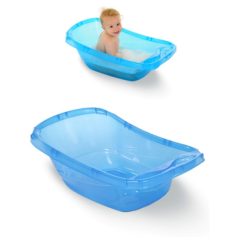 BAÑERA PLASTICA AZUL TRANSLUCIDO 25 LITROS OK BABY