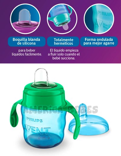 Vaso nene con boquilla blanda para beber cómodamente 200ML 6M+. Avent Philips.