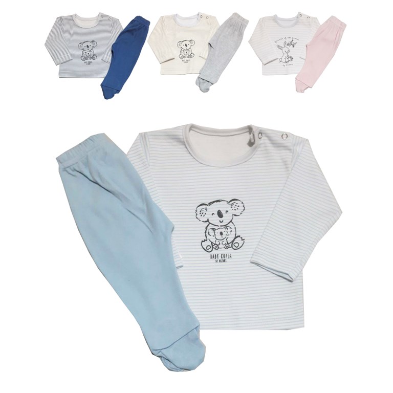 Conjunto beba unisex remera con ranita. Colores surtidos. Dreams.