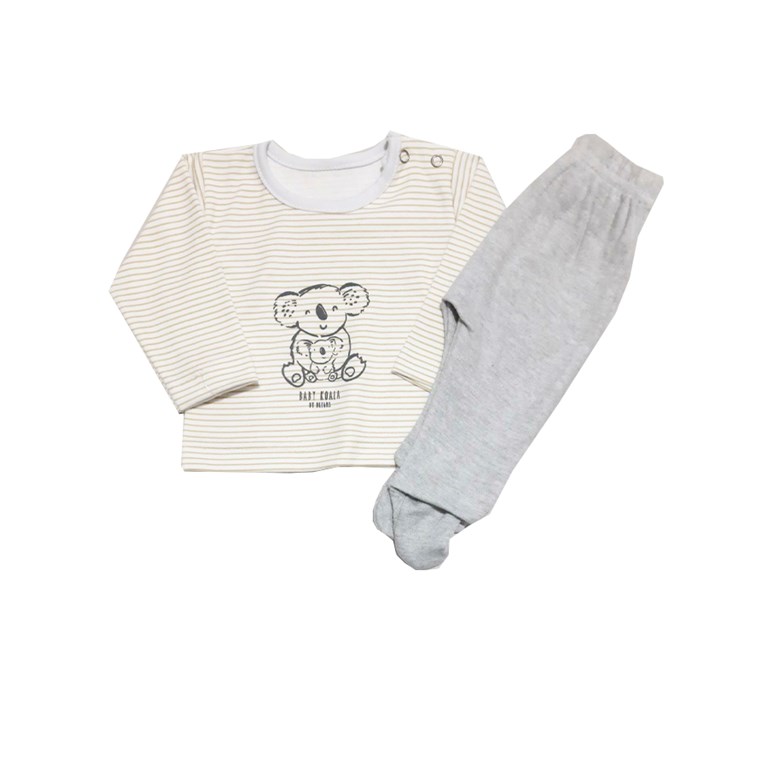 Conjunto beba unisex remera con ranita. Colores surtidos. Dreams.