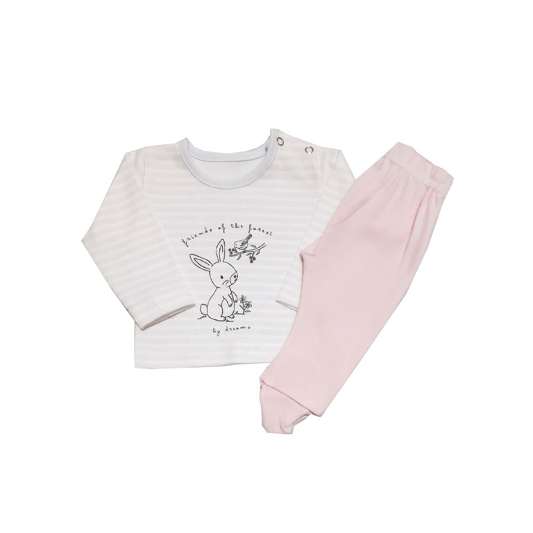 Conjunto beba unisex remera con ranita. Colores surtidos. Dreams.