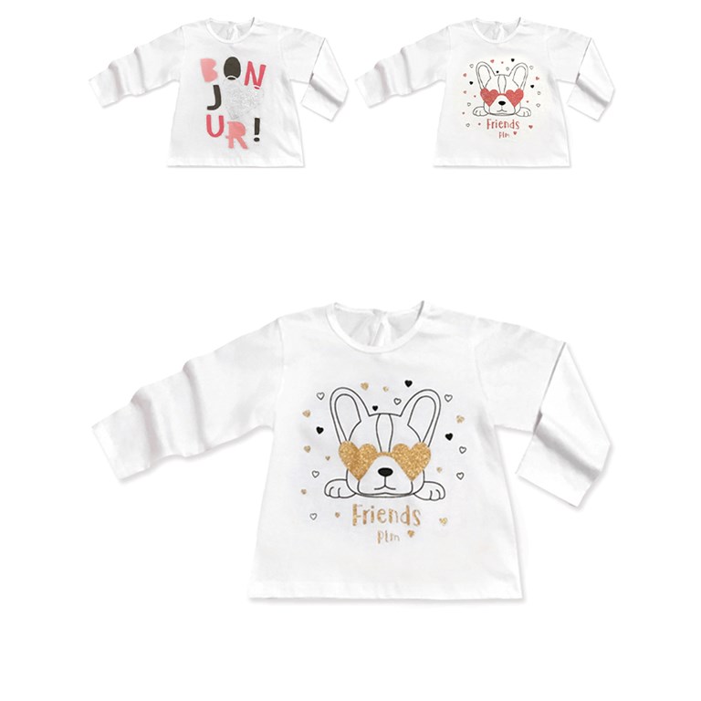 REMERA M/L BEBA C/EST SURT. COLORES SURTIDOS. PILIM