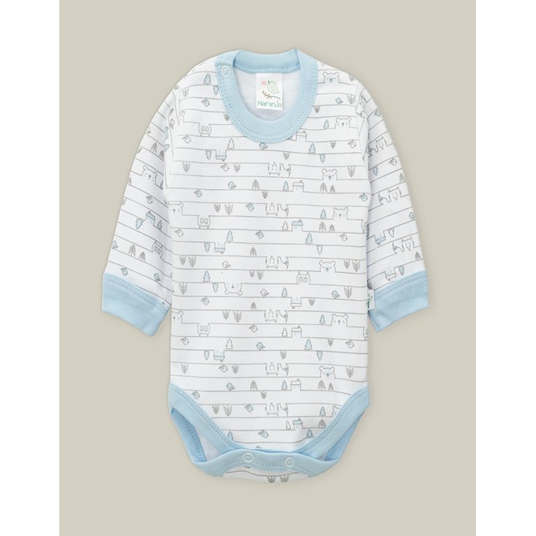 Body Frances con Broche estampado varon. Colores surtidos. Naranjo.