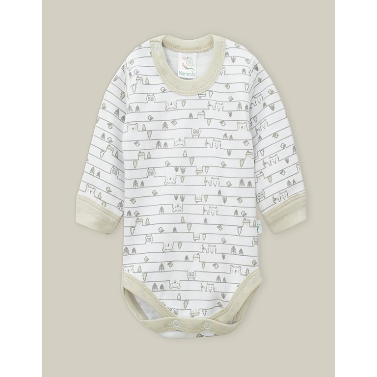 Body Frances con Broche estampado varon. Colores surtidos. Naranjo.