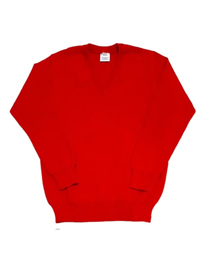 Pullover escote en V. ROJO.