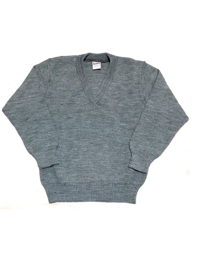 Pullover escote en V.  GRIS.