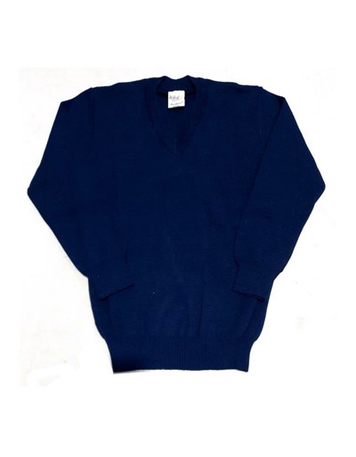 Pullover escote en V.  AZUL.