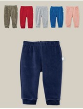 Pantalón bebe Plush Liso con bolsillo. Colores surtidos. Naranjo
