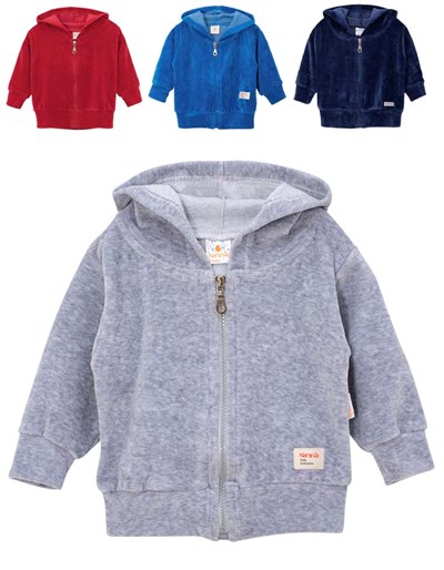 CAMPERA CON CAPUCHA BEBE PLUSH. LISO COLORES SURTIDOS. NARANJO