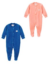 ENTERITO LARGO CON PIE PLUSH LISO UNISEX NARANJO