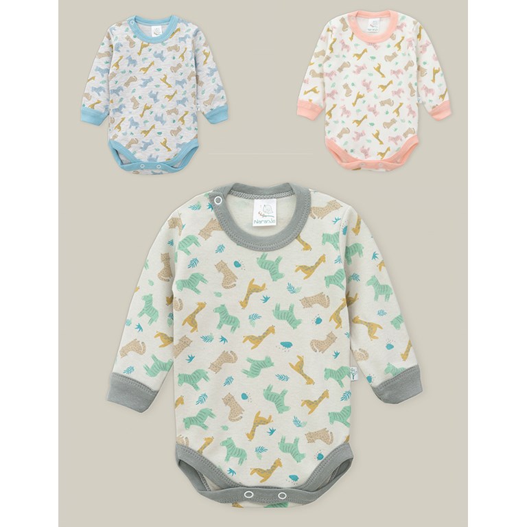 Body Frances con Broche ESTAMPADO. Colores surtidos. Naranjo.