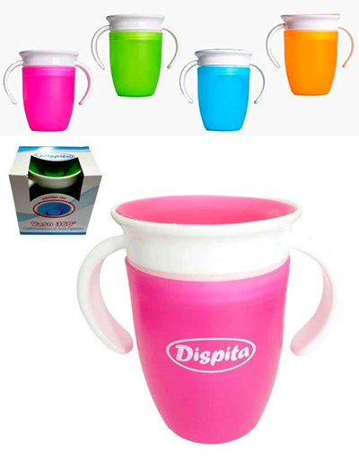 Vaso  Antiderrame con Agarradera 240 ml. Dispita