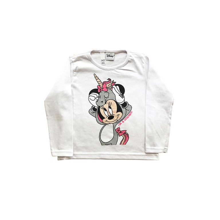 Remera M/L nena Minnie unicornio. Disney