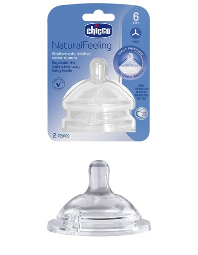 TETINA NATURAL FEELING +6M FLUJO PAPILLA X 2 UNIDADES CHICCO