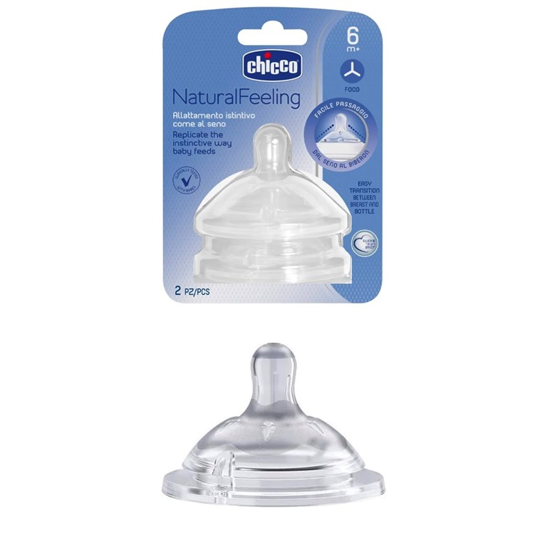 TETINA NATURAL FEELING +6M FLUJO PAPILLA X 2 UNIDADES CHICCO