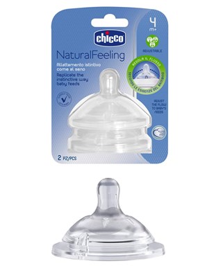 TETINA NATURAL FEELING FLUJO AJUSTABLE +4M X 2 UNIDADES CHICCO