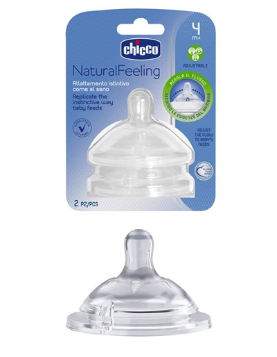 TETINA NATURAL FEELING FLUJO AJUSTABLE +4M X 2 UNIDADES CHICCO