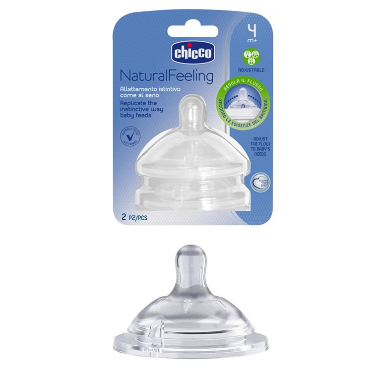 TETINA NATURAL FEELING FLUJO AJUSTABLE +4M X 2 UNIDADES CHICCO