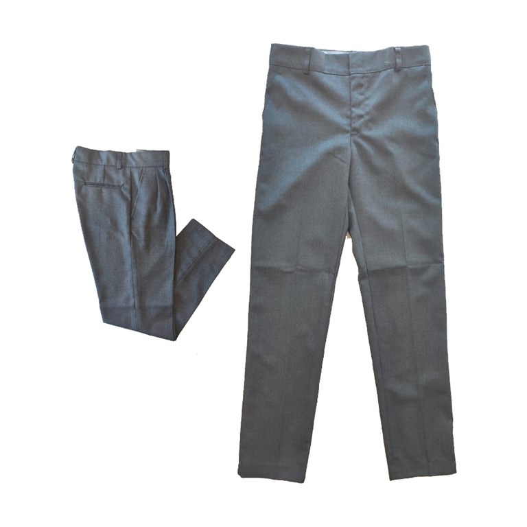 A103 GRIS PANTALON SARGA COLEGIAL Talle: 2-4 CON PINZAS. Talle 6 en adelante SIN PINZAS. SU ROGER