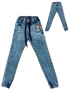 JOGGER DE JEAN NEGRO CON RECORTE. POPEYE