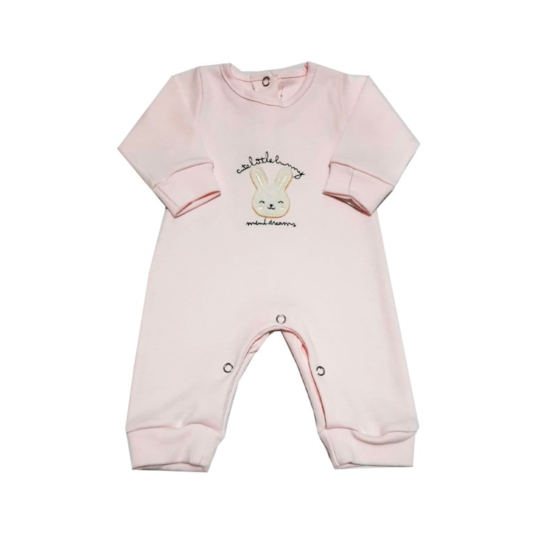 Enterito bebé en jacquard liso, con mangas japonesas y moño artesanal. Dreams
