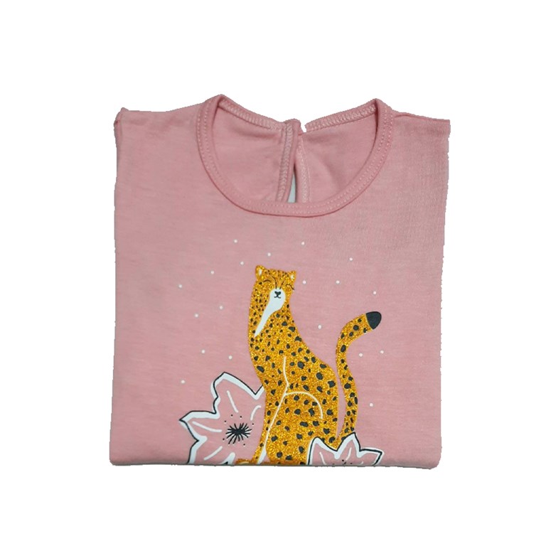 Remera volado con estampa de algodon. Colores surtidos. Pilim