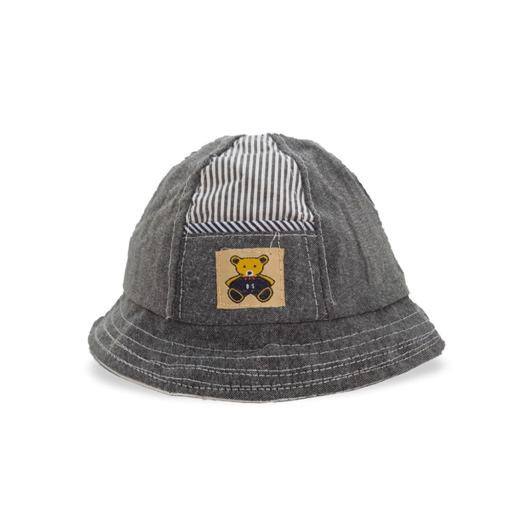 GORRO TIPO PILUSI PARA BEBES COMBINADO CON ESTAMPA OSITO MAC FLY