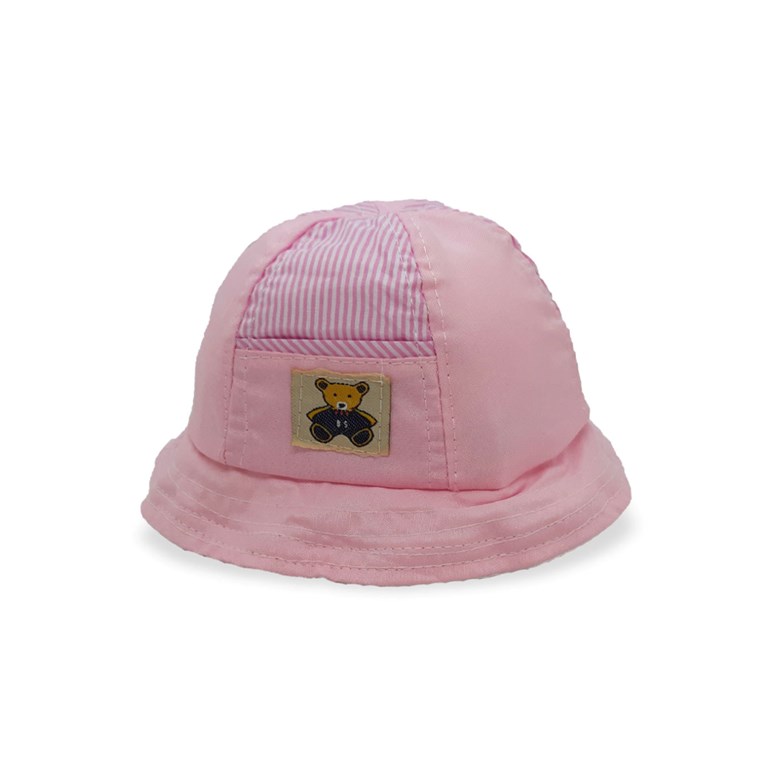 GORRO TIPO PILUSI PARA BEBES COMBINADO CON ESTAMPA OSITO MAC FLY