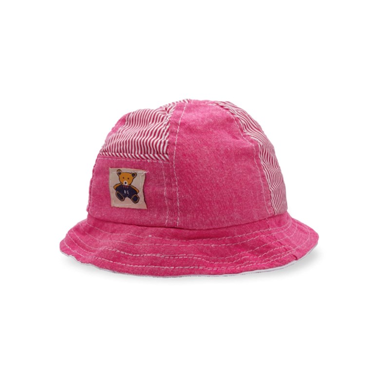 GORRO TIPO PILUSI PARA BEBES COMBINADO CON ESTAMPA OSITO MAC FLY