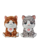 GATO SENTADO PELUCHE 10.5'  CON SONIDO.WOODY TOYS