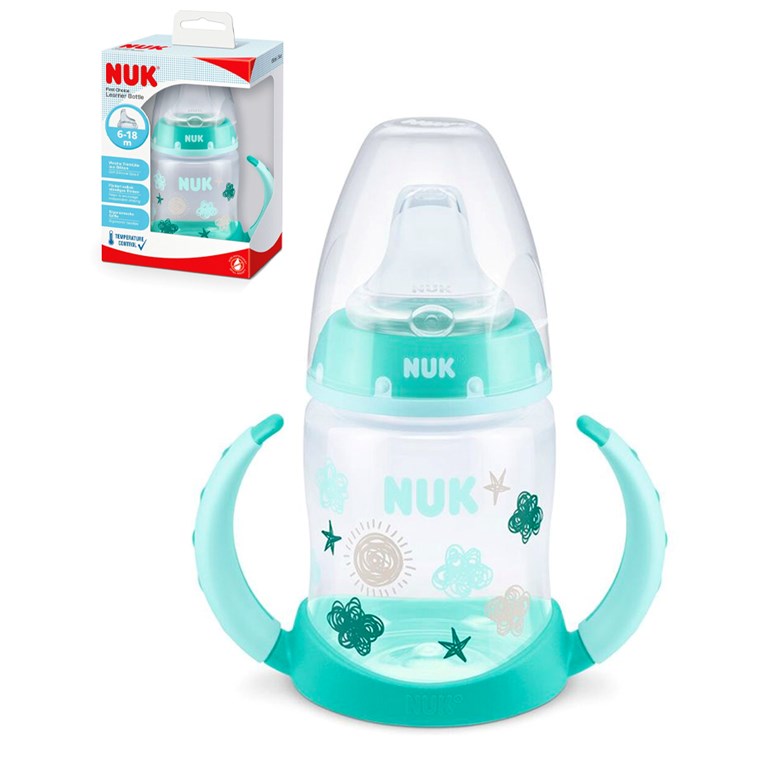 VASO VERDE APRENDIZAJE CON CONTROL DE TEMPERATURA 150ML. FIRST CHOICE.  NUK