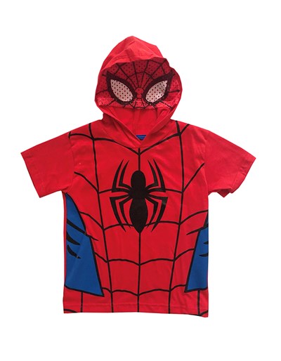 Remera nene M/C y capucha spiderman. Disney Licencia.