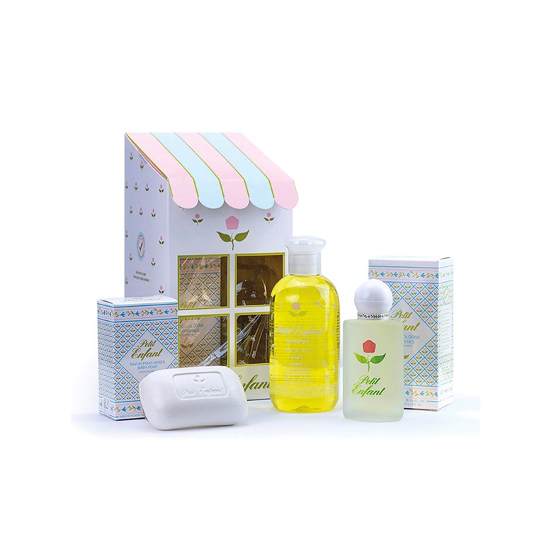 Estuche casita 0 a 1. Shampoo x240ml, Agua Azahar x60ml, Jabon con glicerina x100gr. Petit Enfant.