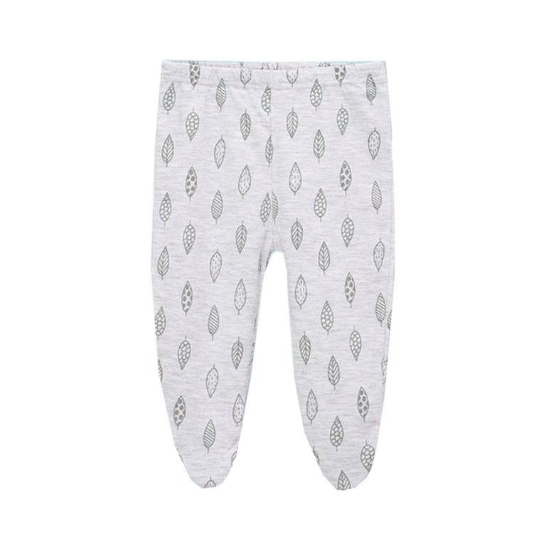 MEDIO OSITO ESTAMPADO NUBES ANIMALITOS HOJAS NARANJO