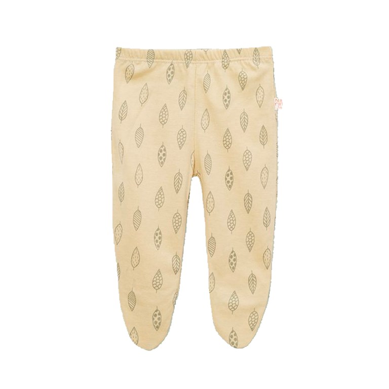MEDIO OSITO ESTAMPADO NUBES ANIMALITOS HOJAS NARANJO