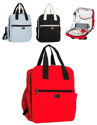 Pilim MOCHILA MATERNAL DE GABARDINA MATELASEADA CON CAMBIADOR COLORES SURTIDOS PILIM