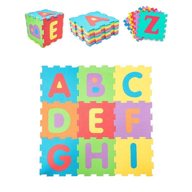 PISO ENCASTRABLE EN GOMA EVA CON LETRAS 13 BALDOSAS DE 31,5 X 31,5 X 10 CM DE ESPESOR LOVE