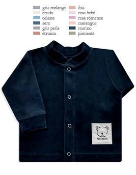 Conjunto de camiseta en interlock liso con estampa central combinado con pantalon en interlock varon dreams