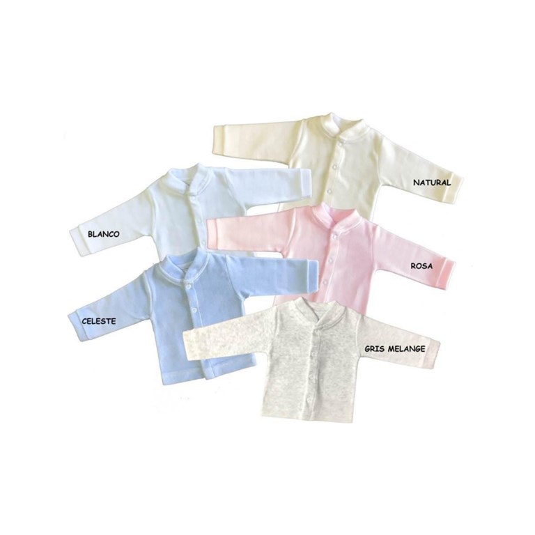 SAQUITO PARA BEBE EN PLUSH LISO COLORES:BLANCO ROSA CELESTE NATURAL Y GRIS PICOLO
