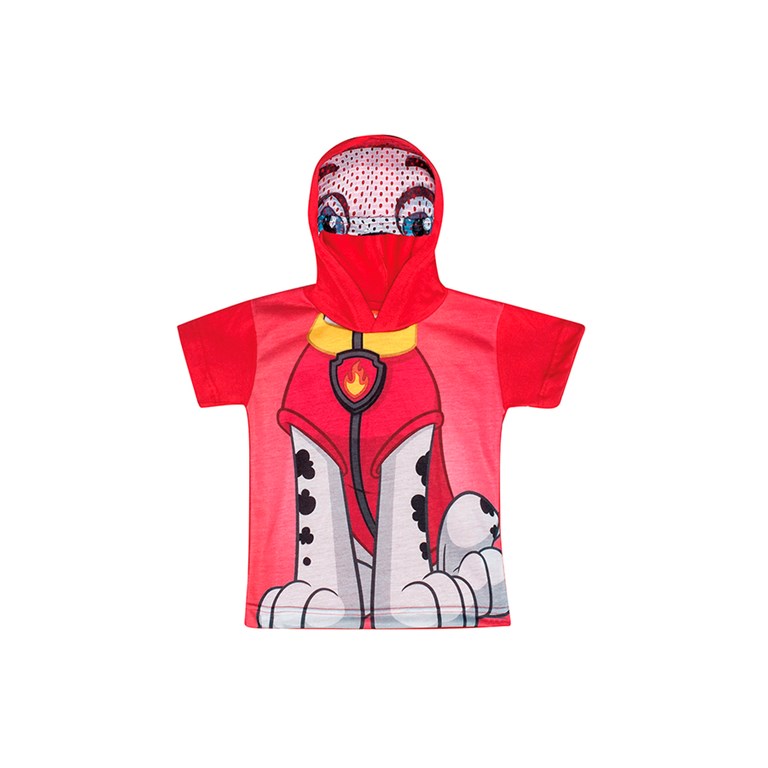 REMERA DISFRAZ M/C PAW PATROL ROJO C/CAPUCHA. DISNEY