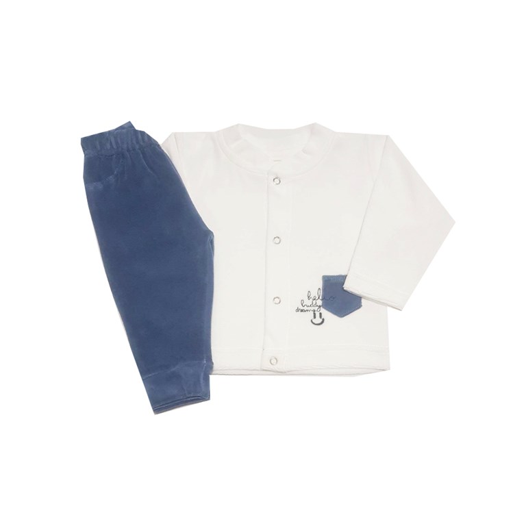 Campera cuello mao en interlock conejos y florcitas con logo bordado colores de nena dreams