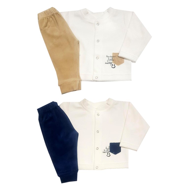 Campera cuello mao en interlock conejos y florcitas con logo bordado colores de nena dreams