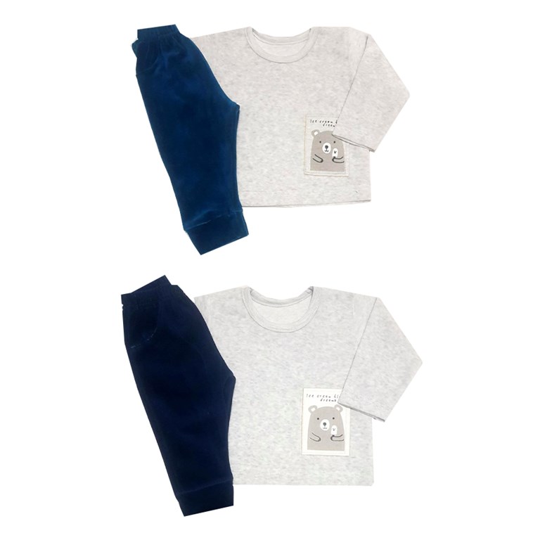 Conjunto de camiseta y pantalon combinados en interlock ciao bella beba dreams