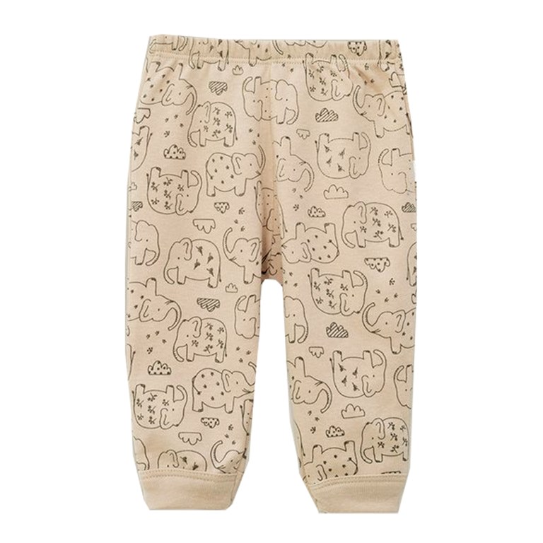 PANTALON CON PUÑO ALGODON PARA BEBE VARON ESTAMPADO VARIOS COLORES NARANJO