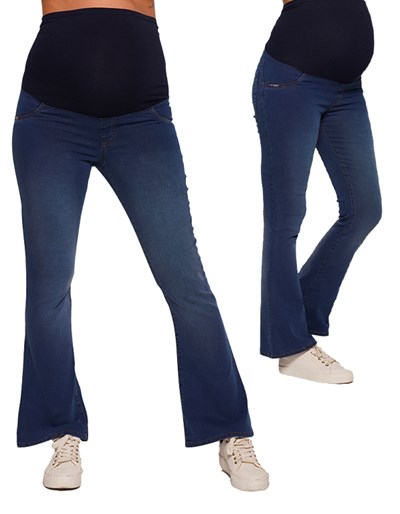 PANTALON JEAN FUTURA MAMA TIPO OXFORD CON FAJA ALTA CRUZADA EN LA ESPALDA QUE SERA