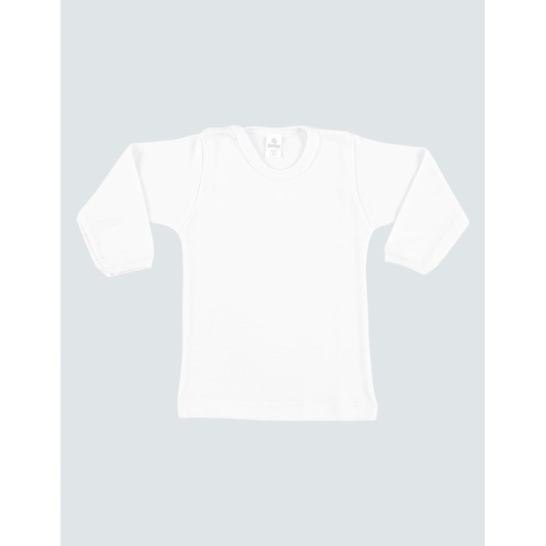 Remera M/L blanca. Liso Gamise.