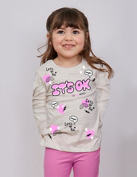 REMERA MANGA LARGA BEBA ALGODON CON ESTAMPA IT'S OK COMPACTO