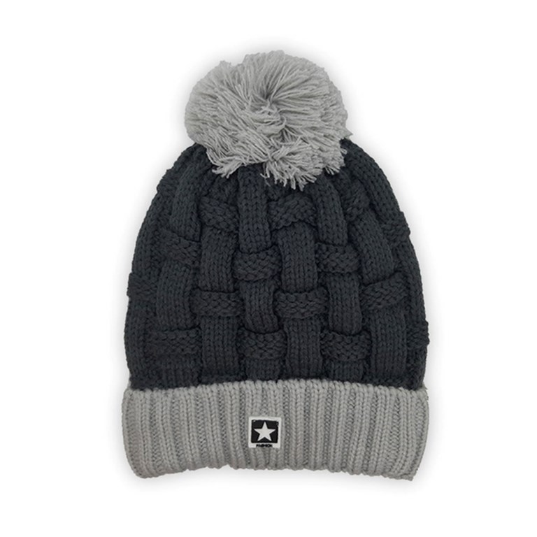 1155 GORRO TEJIDO COMBINADO COM POMPON Y CORDERITO INTERIOR. DE 8 AÑOS EN ADELANTE MAC FLY